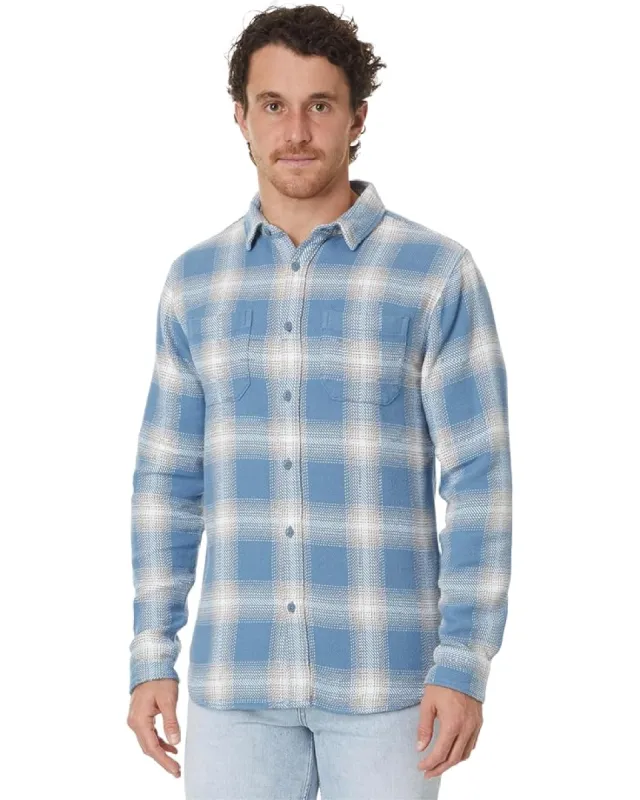 Quiksilver DNA Long Sleeve Flannel Shirt - CORONET BLUE sold by Sun Diego Boardshops