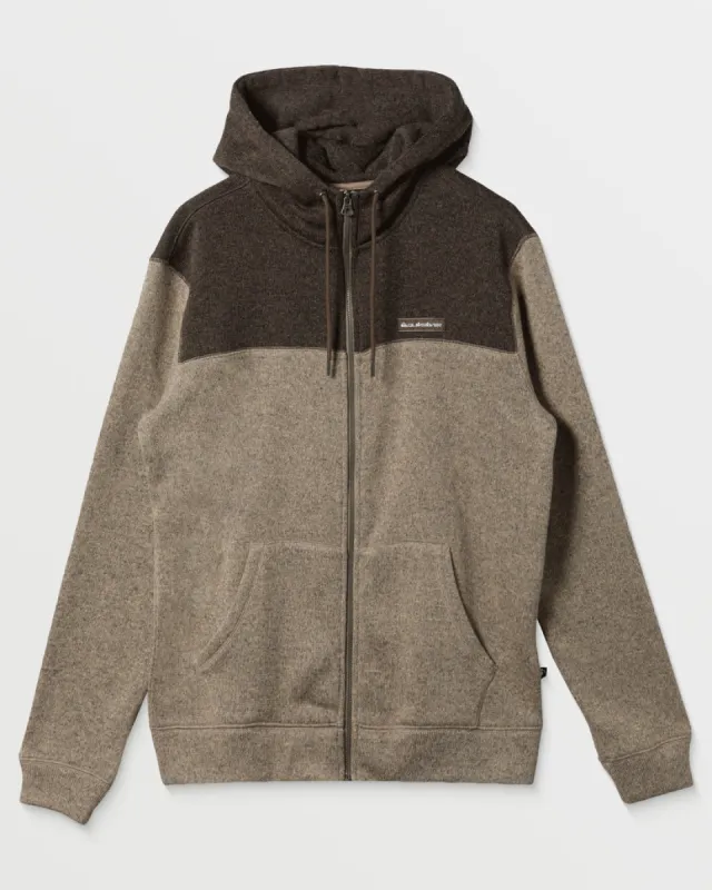 Quiksilver Keller Block Zip Hoodie - PORTABELLA HEATHER sold by Sun Diego Boardshops