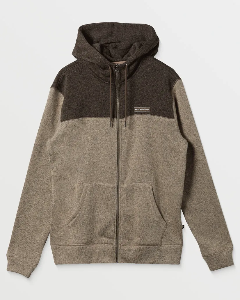 Quiksilver Keller Block Zip Hoodie - PORTABELLA HEATHER sold by Sun Diego Boardshops