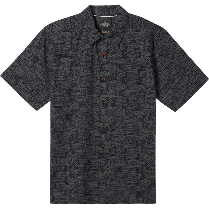 Quiksilver Mens Hana Bay Woven Shirt - TR BLACK PAPER sold by Sun Diego Boardshops