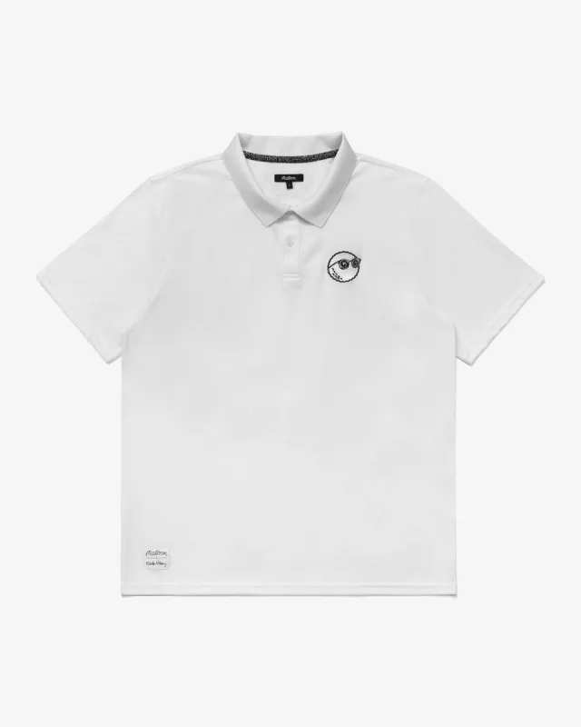 Malbon X Keith Haring Performance Pique Polo - White made by Malbon