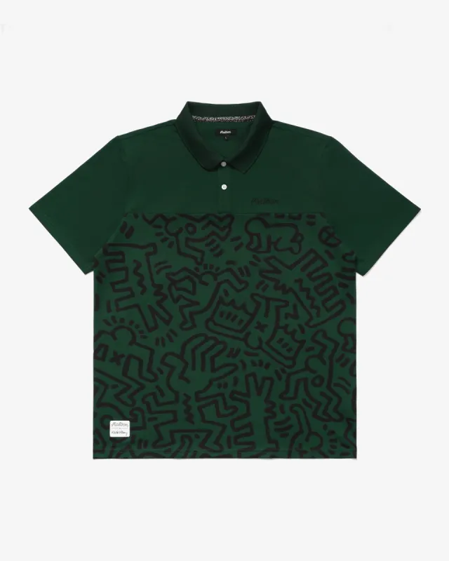 Malbon Golf MALBON X KEITH HARING PRINTED POLO - GREEN made by Sun Diego Boardshops