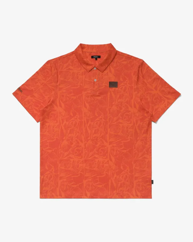 Malbon Wild Life Performance Polo - Orange made by Malbon