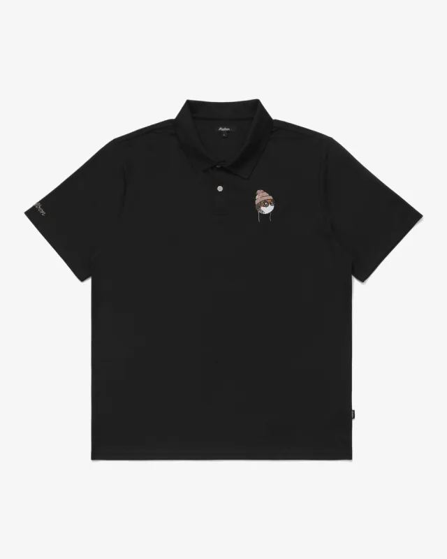 Malbon Glacier Buckets Performance Pique Polo - Black sold by Sun Diego Boardshops