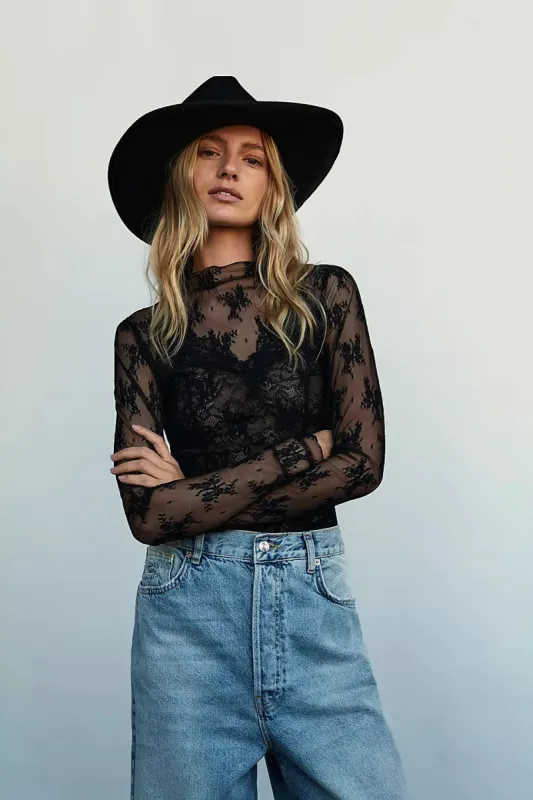 Free People Lady Lux Layering Top - BLACK sold by Sun Diego Boardshops