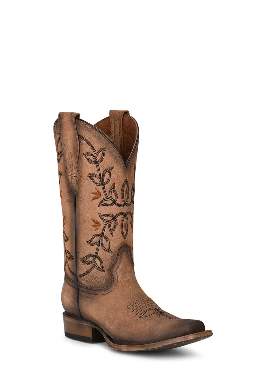 Corral Boots WOMEN'S EMBROIDERY BROWN SQUARE TOE COWBOY BOOT - BROWN sold by Sun Diego Boardshops product image thumbnail 2