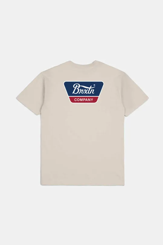 Brixton Linwood S/S Standard T-Shirt - CREAM sold by Sun Diego Boardshops