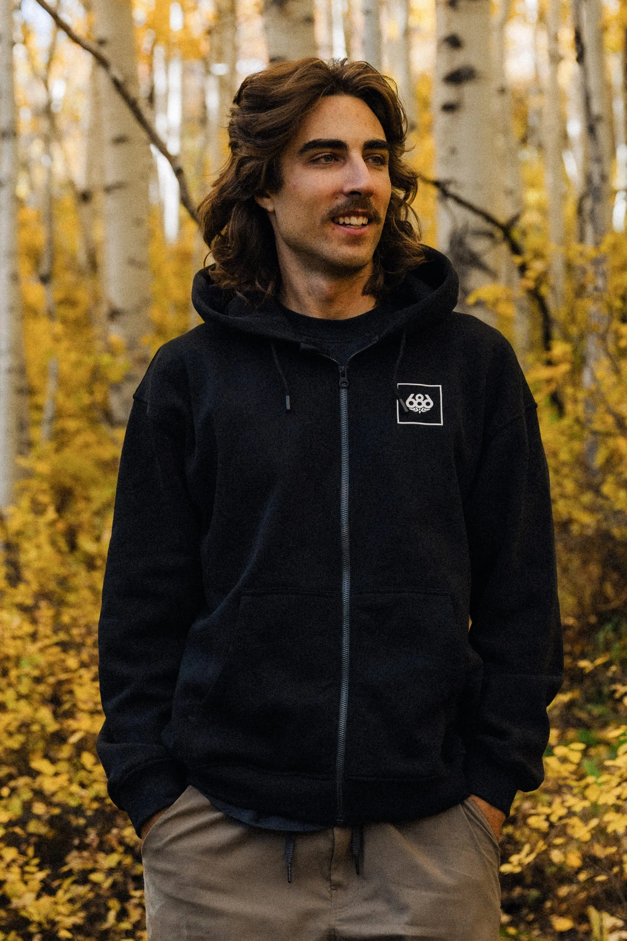 686 Enterprises Knockout Script Premium Heavyweight Zip Hoody - BLACK sold by Sun Diego Boardshops product image thumbnail 2