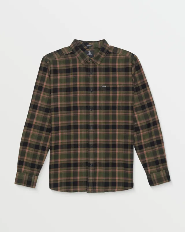 Volcom Caden Plaid Long Sleeve Shirt - SQUADRON GREEN made by Volcom