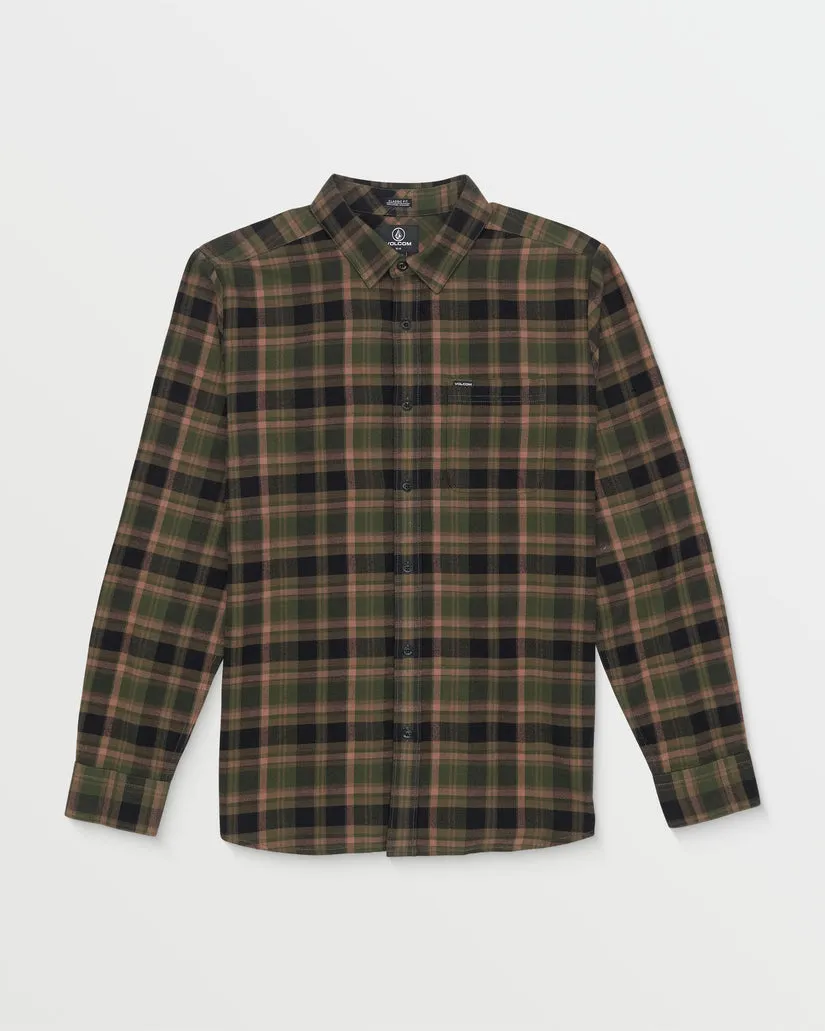 Volcom Caden Plaid Long Sleeve Shirt - SQUADRON GREEN sold by Sun Diego Boardshops