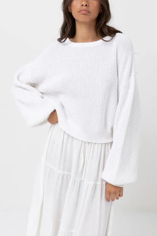 Rhythm Classic Knit Jumper - WHITE sold by Sun Diego Boardshops
