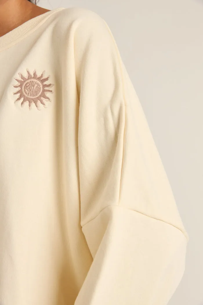 Rhythm Sun Bleached Slouch Fleece - CREAM sold by Sun Diego Boardshops product image thumbnail 3