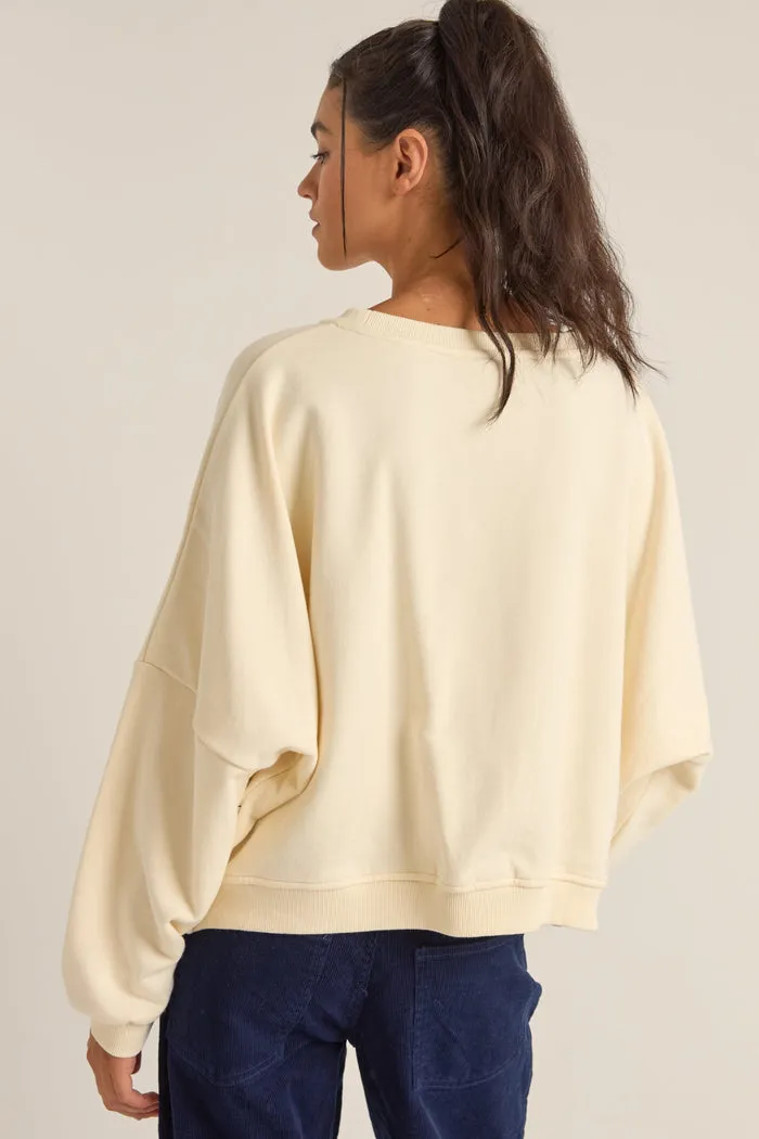 Rhythm Sun Bleached Slouch Fleece - CREAM sold by Sun Diego Boardshops product image thumbnail 2
