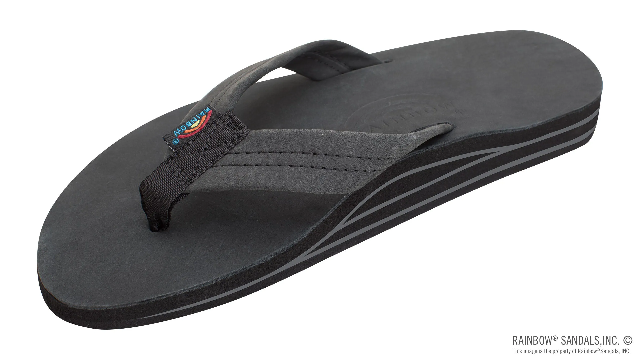 RAINBOW SANDALS Men's Double Layer Premier Leather with Arch Support Sandal - BLACK sold by Sun Diego Boardshops