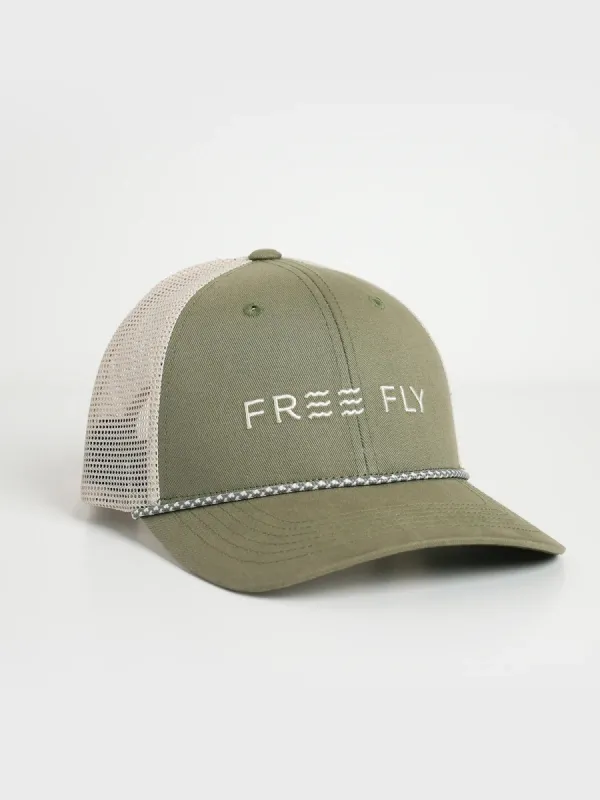 Free Fly Straightaway Trucker Hat - CAPERS GREEN sold by Sun Diego Boardshops