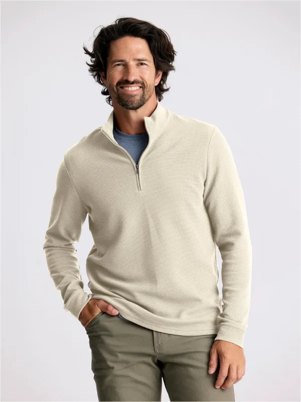 Free Fly Men's Waffle Quarter Zip - SANDSTONE sold by Sun Diego Boardshops