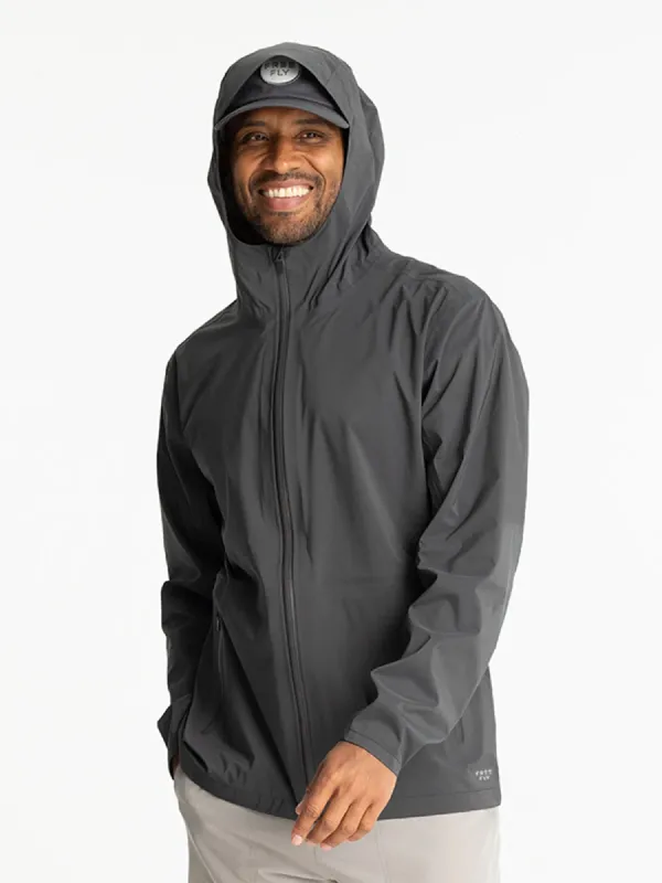 Free Fly Men's Cloudshield Rain Jacket - BLACK SAND sold by Sun Diego Boardshops