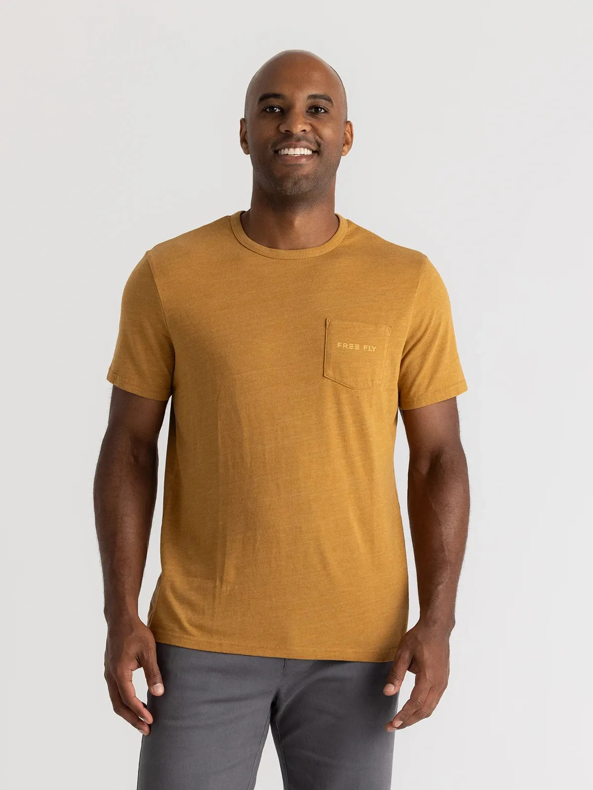 Free Fly Comfort On Pocket Tee - HEATHER OCHRE sold by Sun Diego Boardshops product image thumbnail 2
