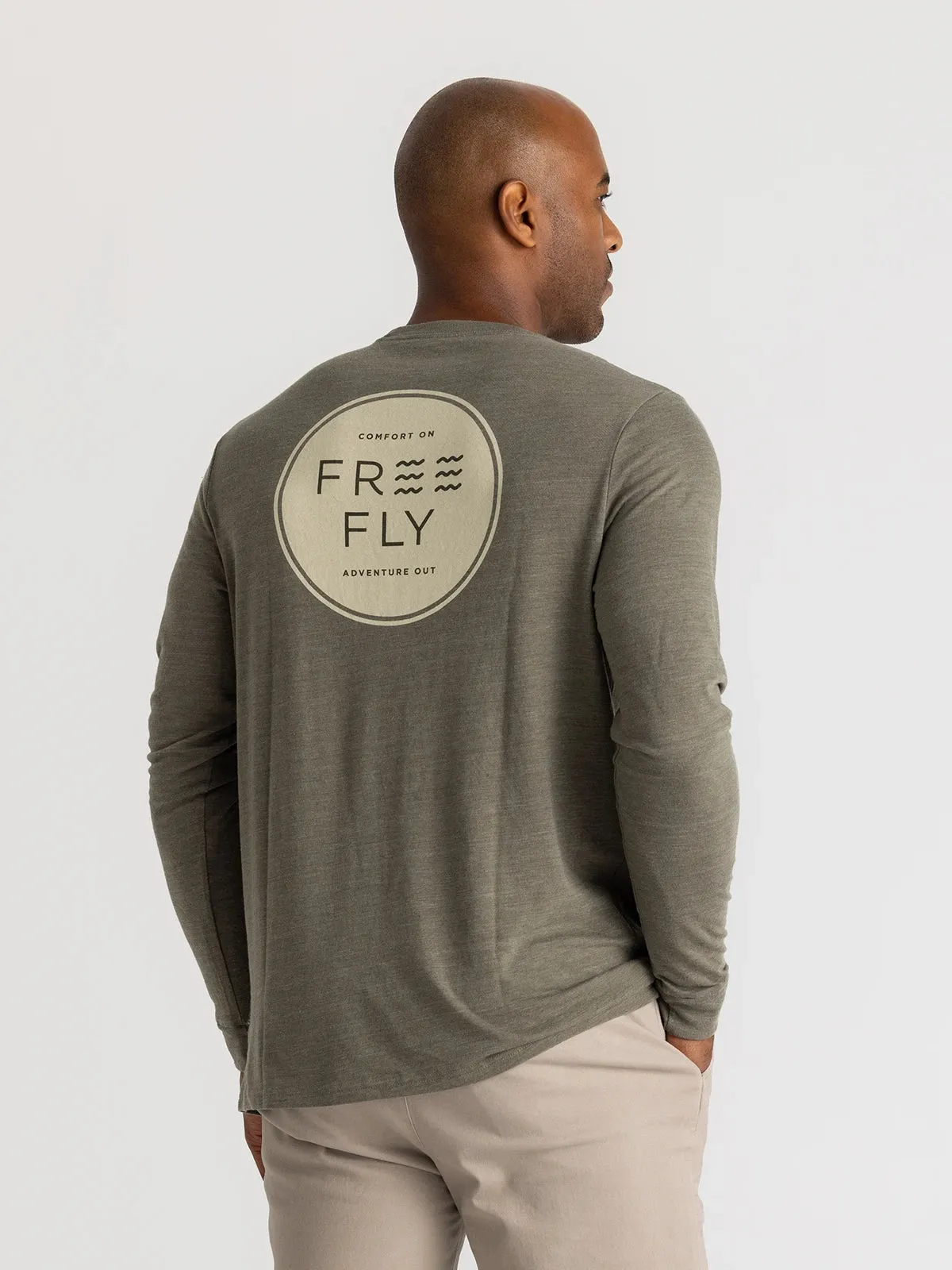 Free Fly Comfort On Long Sleeve - HEATHER FATIGUE sold by Sun Diego Boardshops