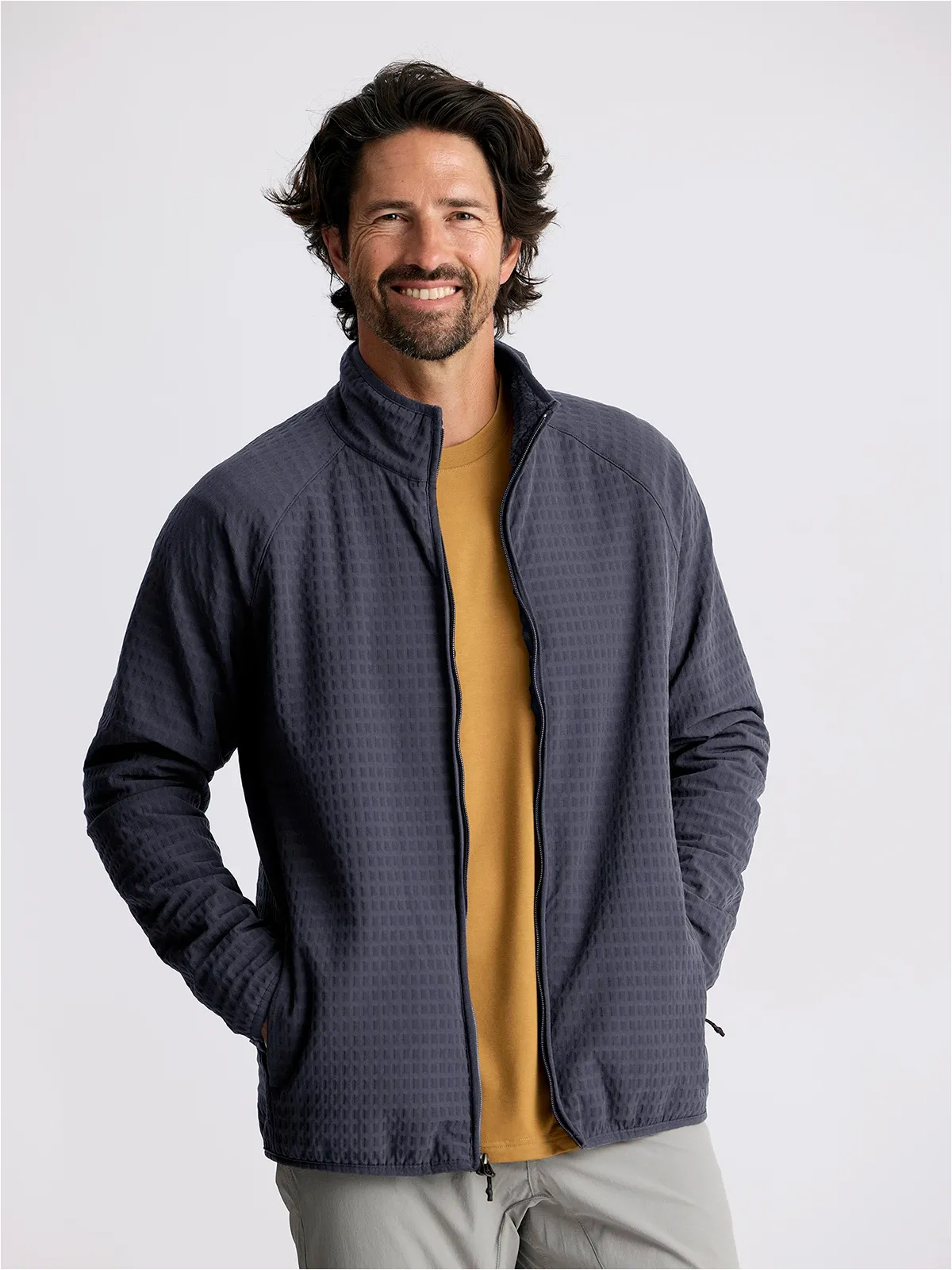 Free Fly Men's Gridback Fleece Jacket - STORM CLOUD sold by Sun Diego Boardshops