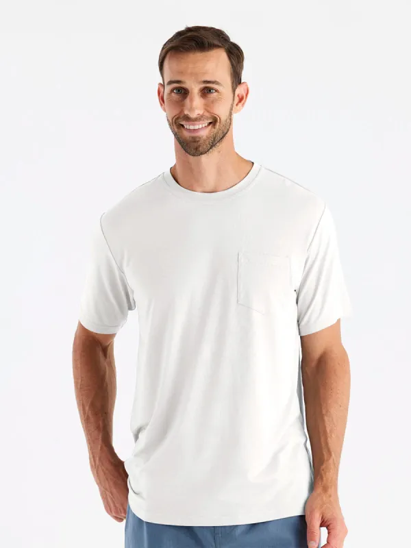 Free Fly Men's Bamboo Flex Pocket Tee - BRIGHT WHITE sold by Sun Diego Boardshops