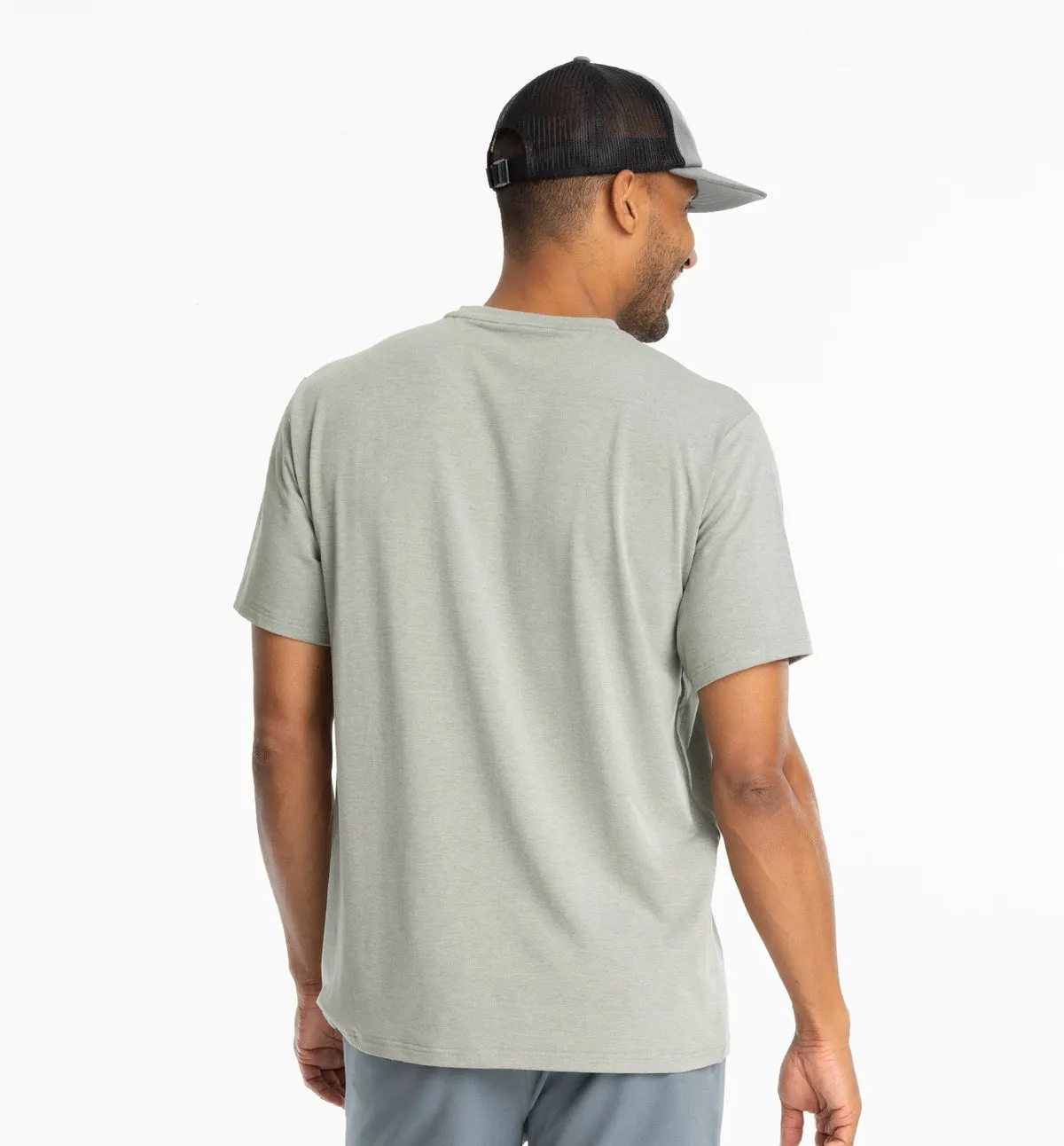 Free Fly Men's Bamboo Flex Pocket Tee - HEATHER AGAVE GREEN sold by Sun Diego Boardshops product image thumbnail 2