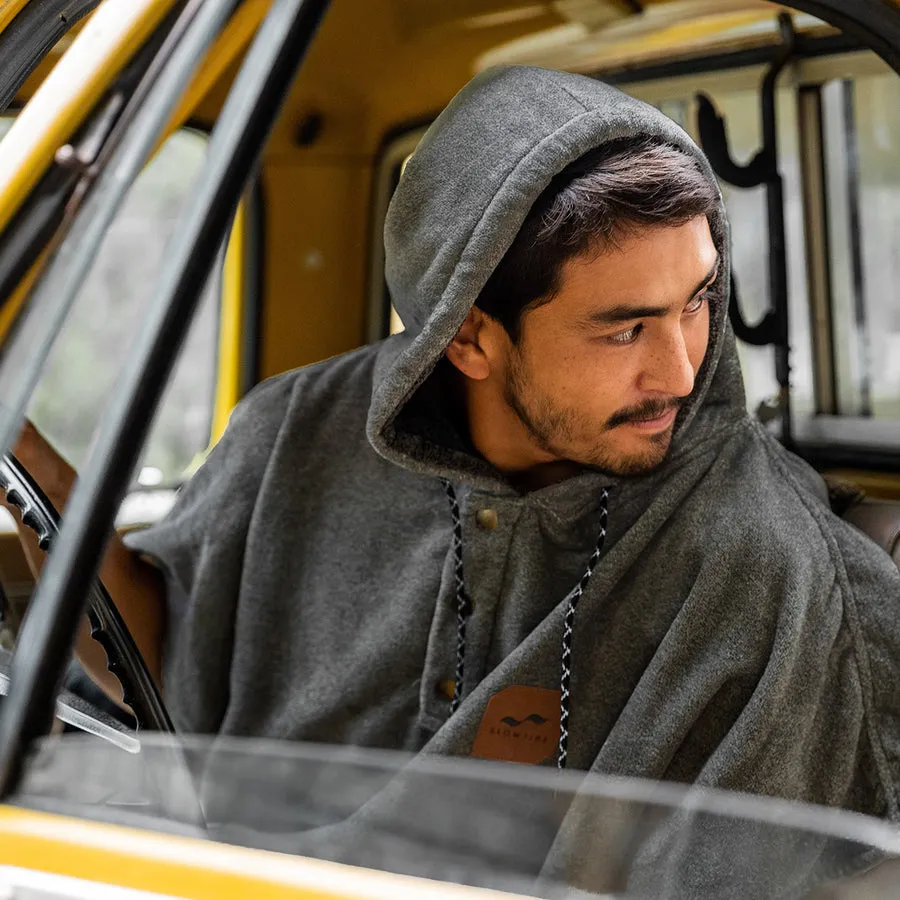 SLOWTIDE The Digs Extra-Warm Poncho - HEATHER GREY sold by Sun Diego Boardshops