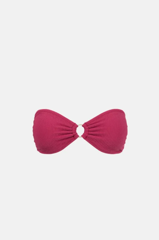 Rhythm Isla Rib Ring Bandeau Top - SANGRIA made by Rhythm.