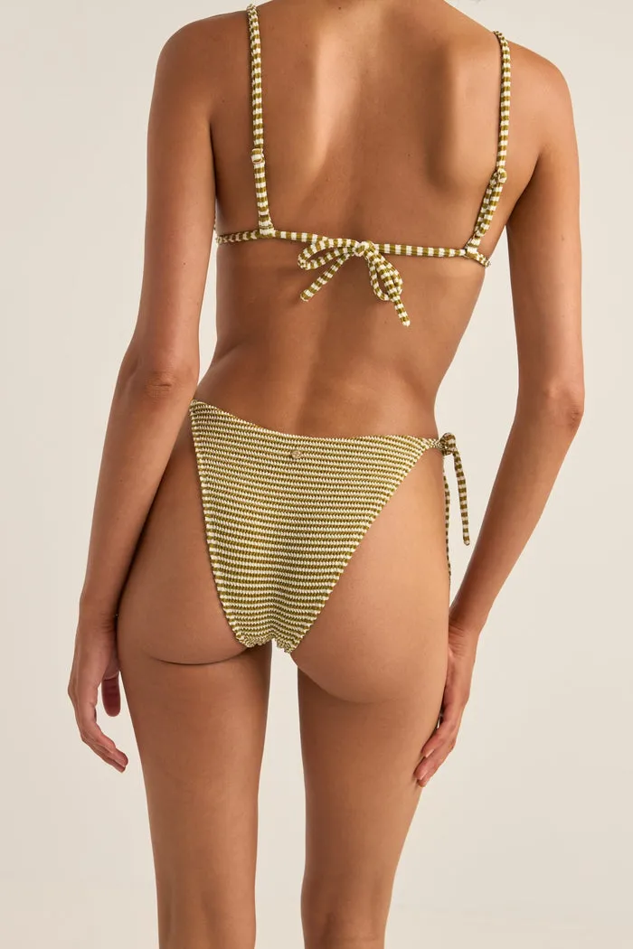 Rhythm Cove Stripe Tie Side Hi Cut Pant - OLIVE sold by Sun Diego Boardshops product image thumbnail 3