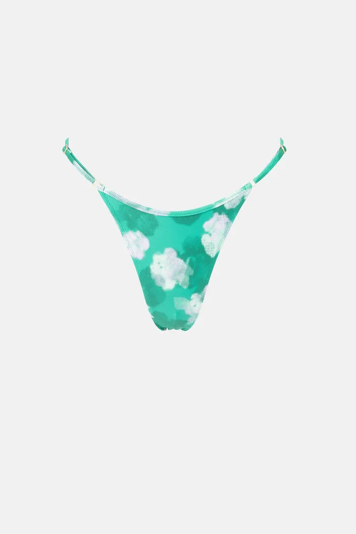 Rhythm Bonita Floral Adjustable Side Hi Cut String Pant - GREEN sold by Sun Diego Boardshops