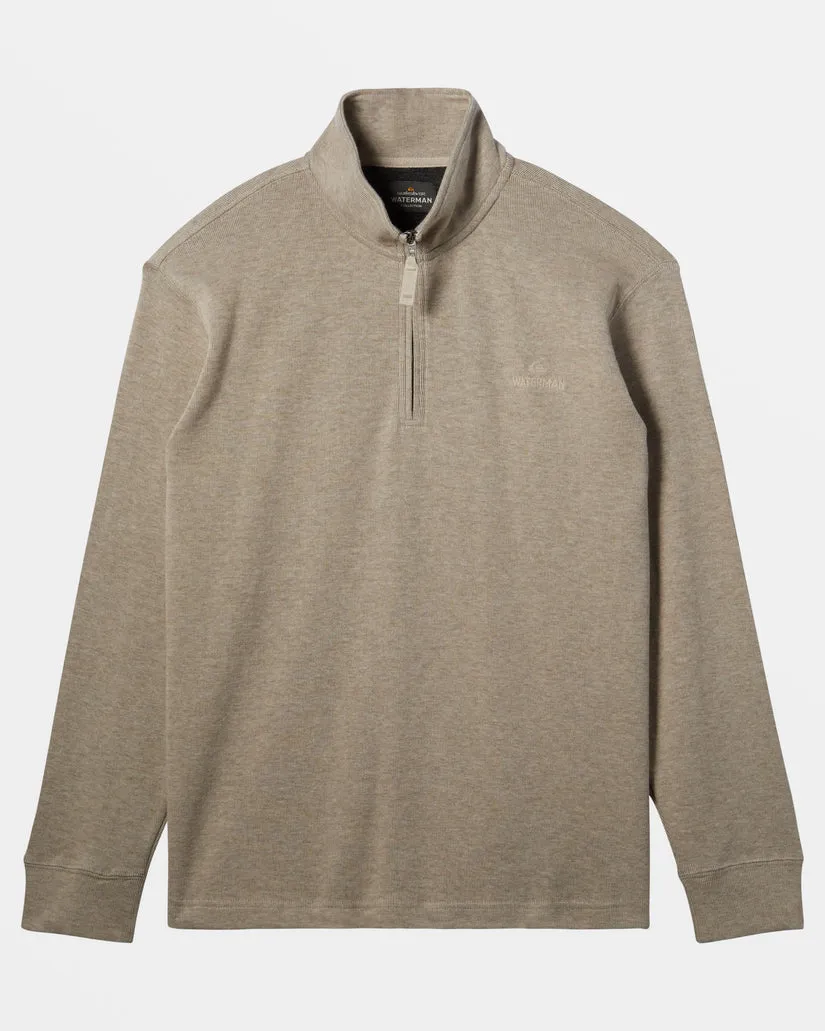 Quiksilver Waterman Playa Clipper Half-Zip Sweatshirt - OVERCAST HEATHER sold by Sun Diego Boardshops