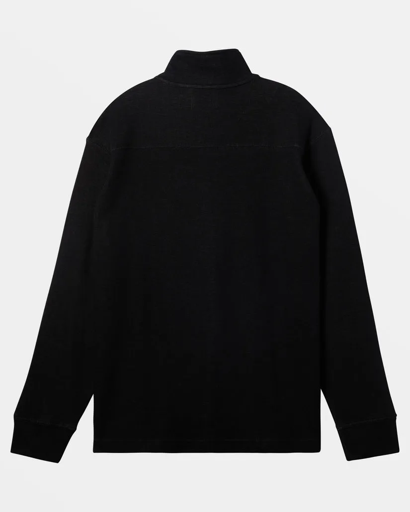 Quiksilver Waterman Playa Clipper Half-Zip Sweatshirt - BLACK sold by Sun Diego Boardshops product image thumbnail 2
