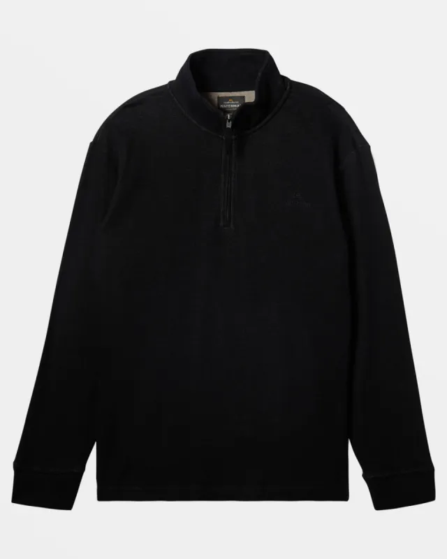 Quiksilver Waterman Playa Clipper Half-Zip Sweatshirt - BLACK sold by Sun Diego Boardshops