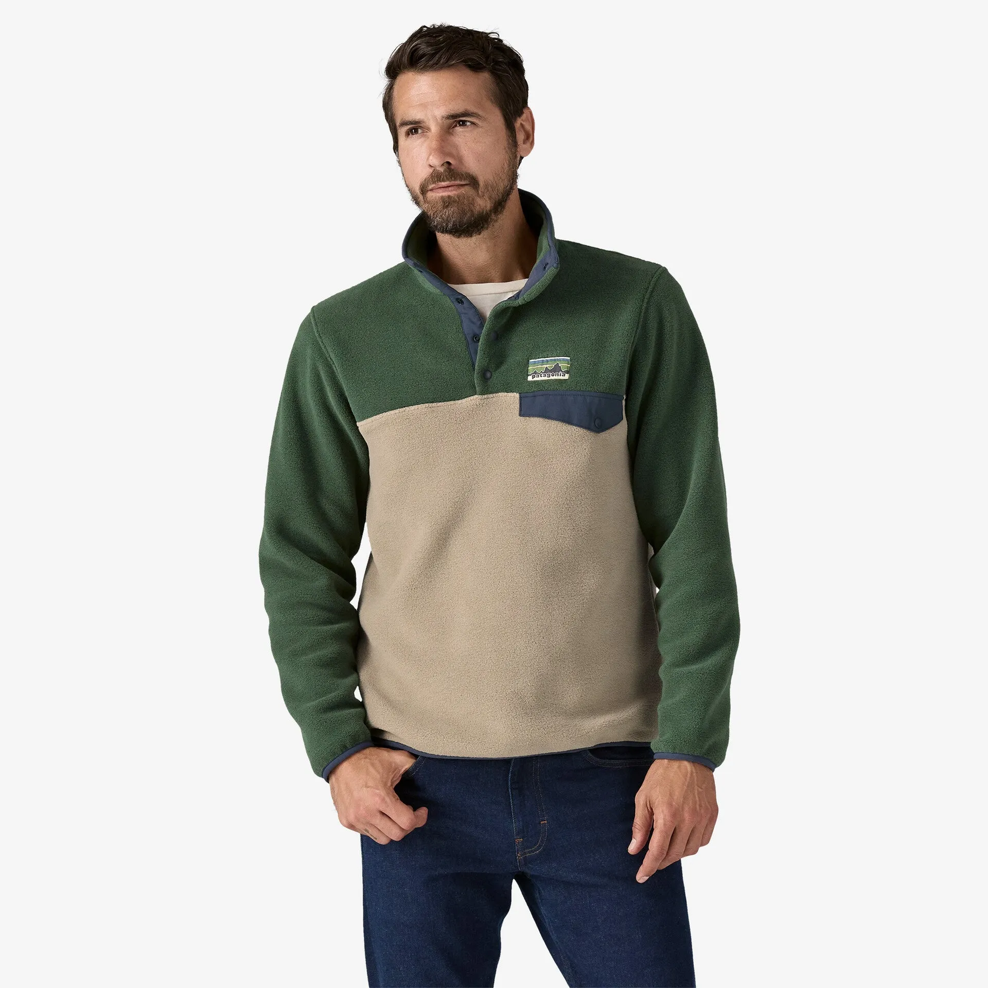 Patagonia Men's Lightweight Synchilla Snap-T Fleece Pullover - SEABIRD GREY sold by Sun Diego Boardshops