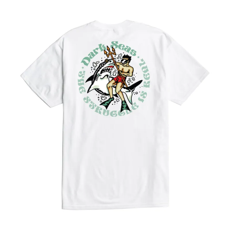 Dark Seas STRUGGLE STOCK T-SHIRT - WHITE sold by Sun Diego Boardshops