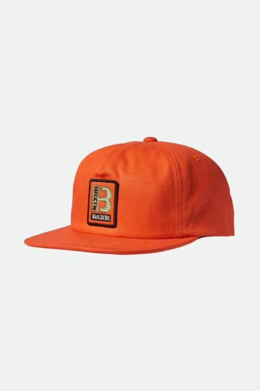 Brixton Builders Mp Snapback - Orange sold by Sun Diego Boardshops