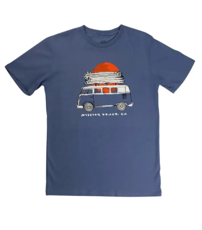 Sun Diego Mission Beach Surfari Tee - Colony Blue sold by Sun Diego Boardshops