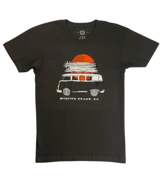 Sun Diego Mission Beach Surfari Tee - Vintage Black sold by Sun Diego Boardshops