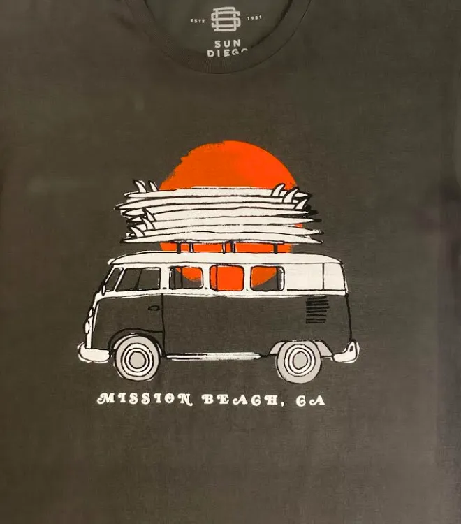 Sun Diego Mission Beach Surfari Tee - Vintage Black sold by Sun Diego Boardshops product image thumbnail 3