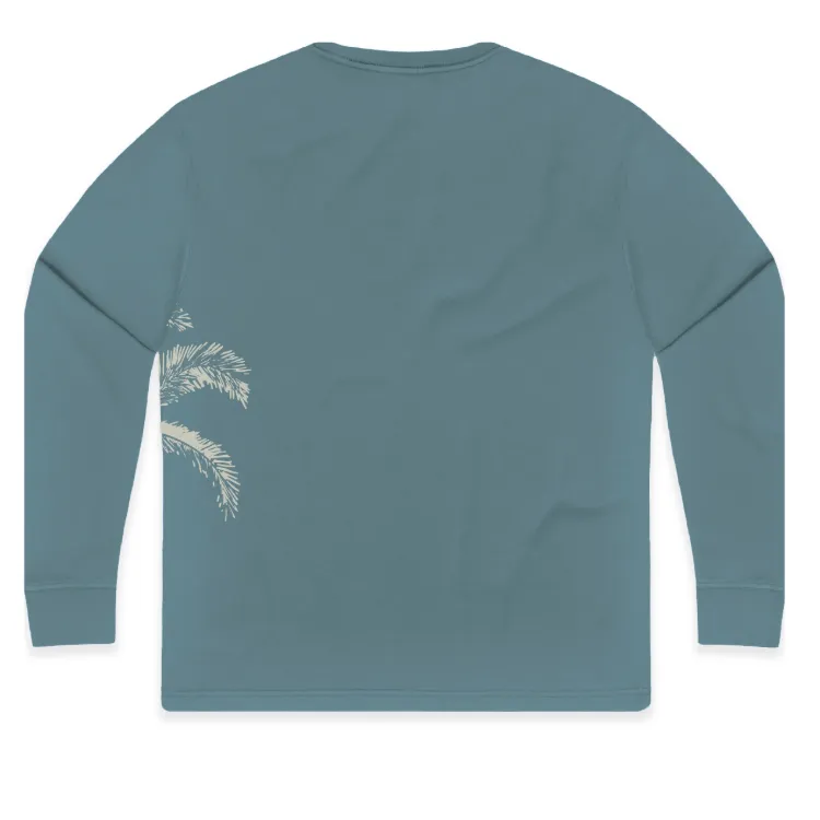 SunDiego Hot Palm Heavyweight Long Sleeve Tee - Dusty Teal sold by Sun Diego Boardshops product image thumbnail 2