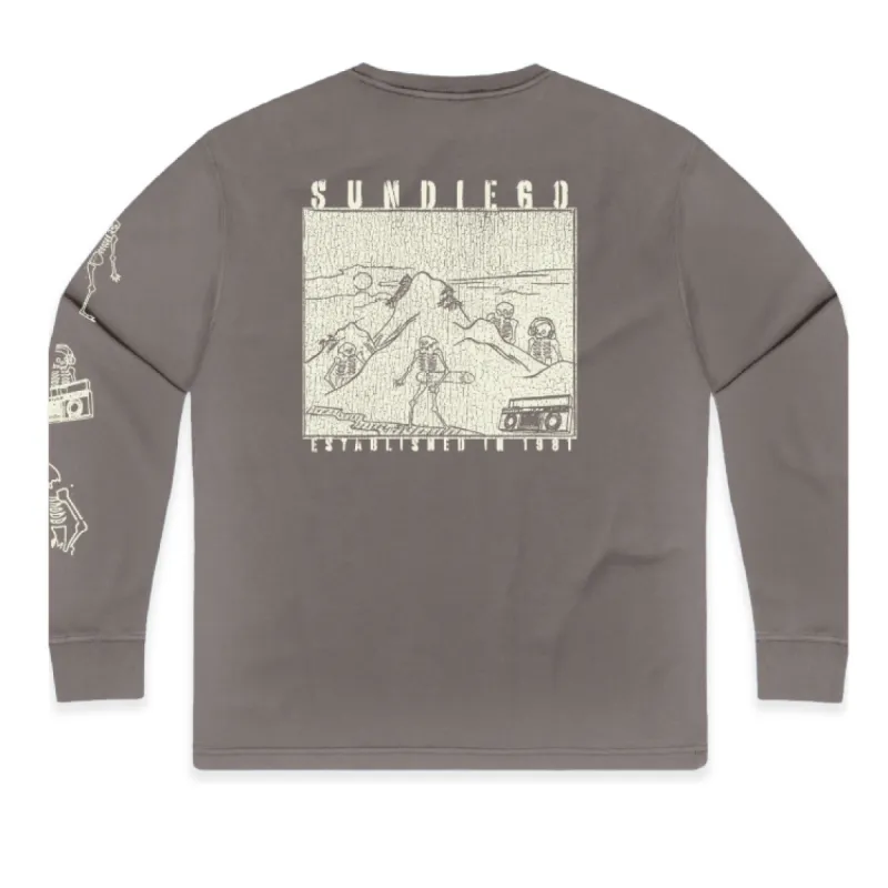 SunDiego Dead DJ's Long Sleeve Tee - Cinder sold by Sun Diego Boardshops