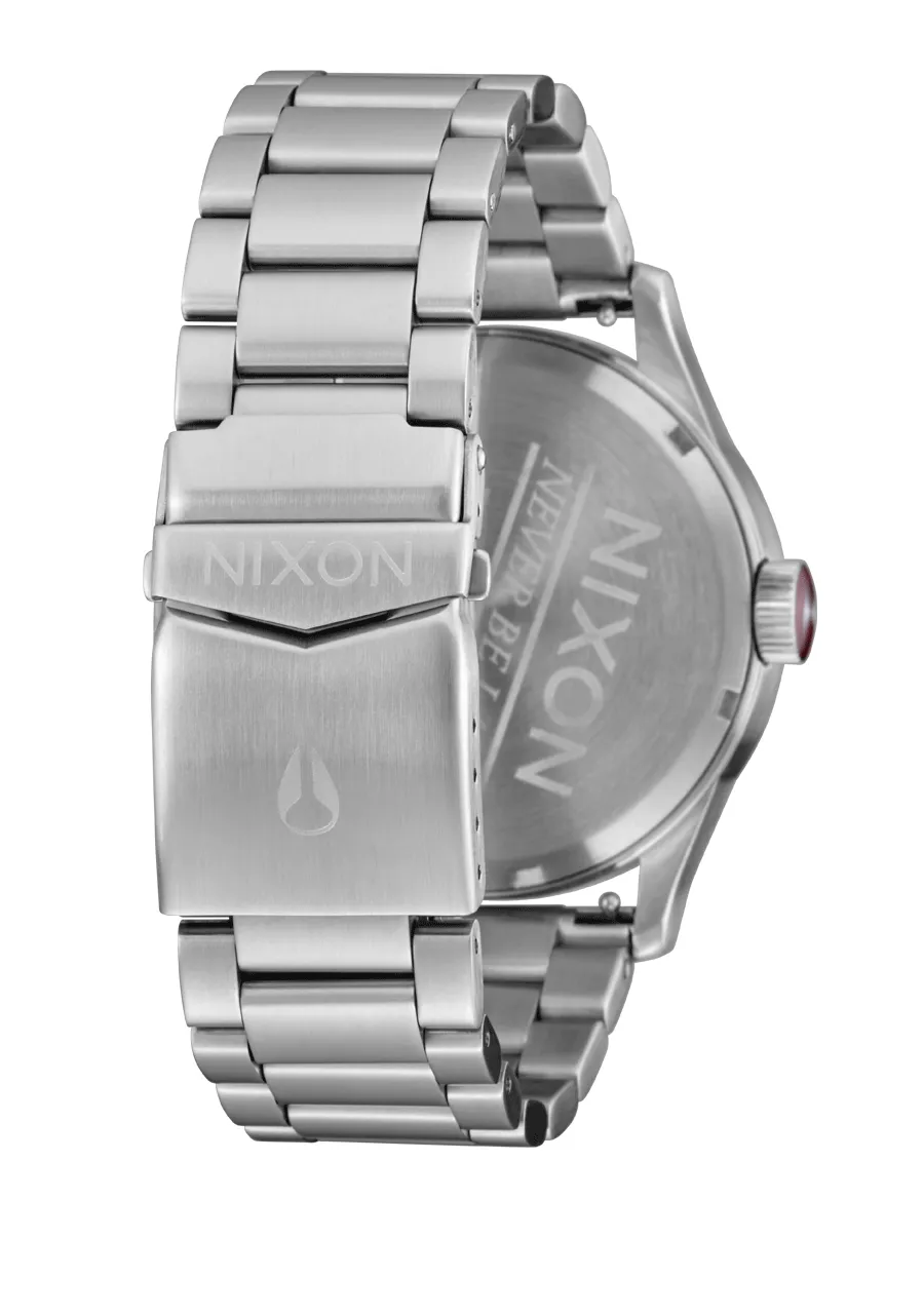 Nixon Sentry Stainless Steel - Silver/Cranberry sold by Sun Diego Boardshops product image thumbnail 4
