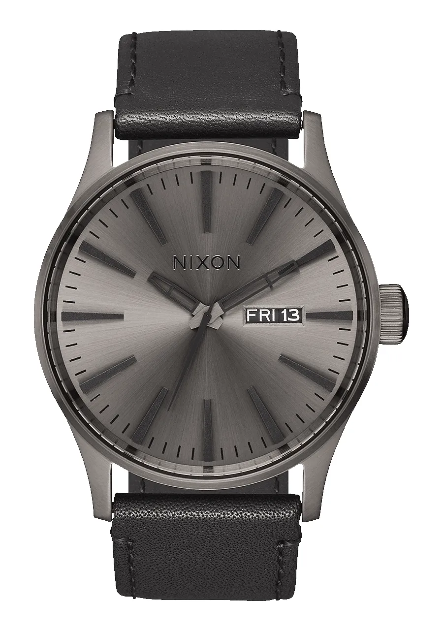 Nixon Sentry Leather - Gunmetal Black sold by Sun Diego Boardshops