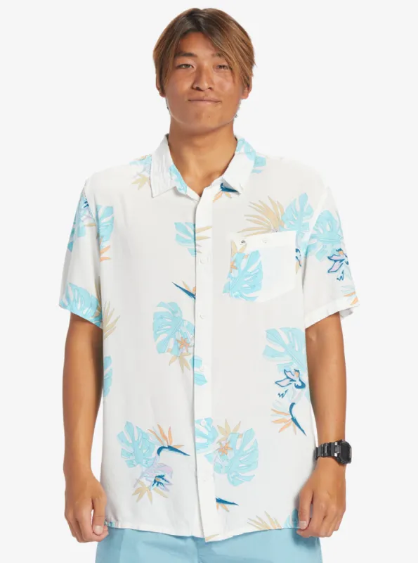 Quiksilver The Floral Short Sleeve Shirt - Snow White sold by Sun Diego Boardshops