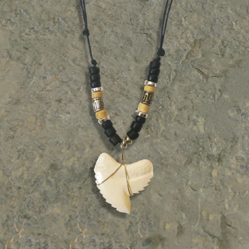 MAUNA KAI Replica Tiger Shark Tooth Adjustable Tan Beads Necklace - ASSORTED sold by Sun Diego Boardshops