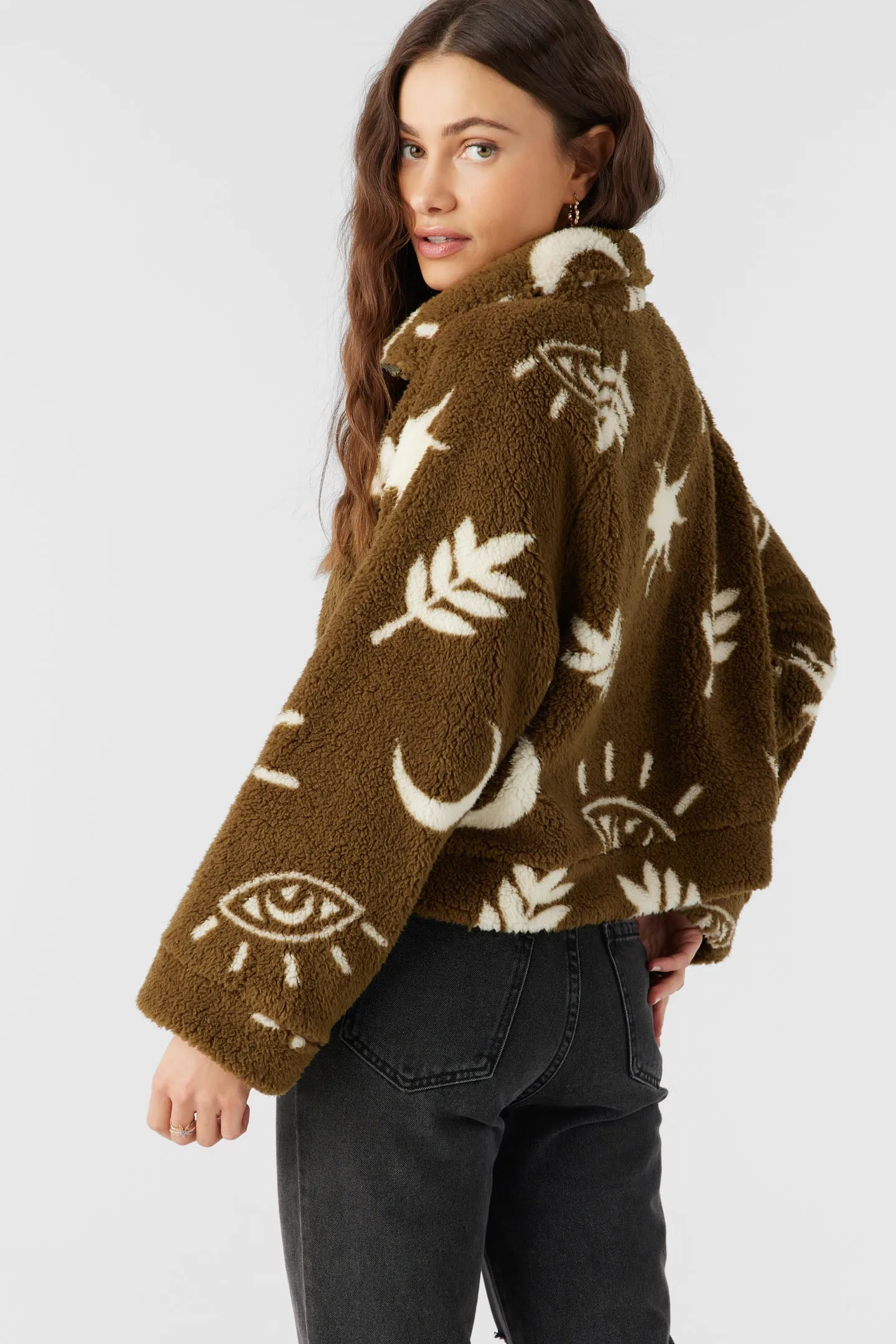 O'Neill RORI HIGH PILE FLEECE CROPPED JACKET - MILITARY OLIVE sold by Sun Diego Boardshops product image thumbnail 2