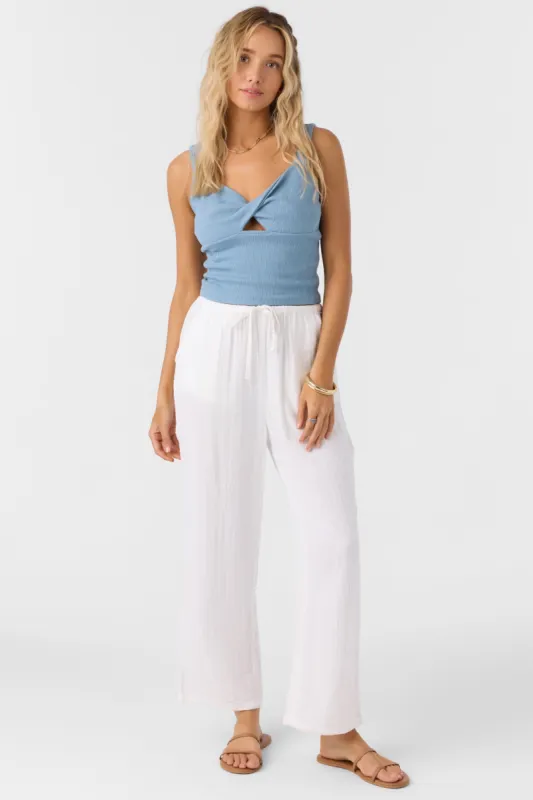 O'Neill BRENDA CRINKLE DOUBLE GAUZE BEACH PANTS - WHITE sold by Sun Diego Boardshops