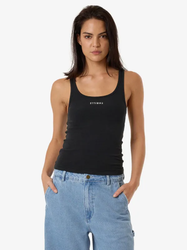 THRILLS Minimal Thrills Scoop Tank - FADED BLACK sold by Sun Diego Boardshops