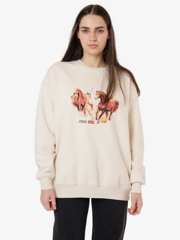 THRILLS Ruthless Frontier Slouch Crew - HERITAGE WHITE sold by Sun Diego Boardshops