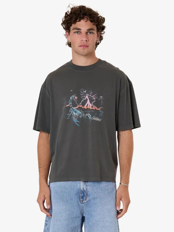 THRILLS Scorpion Ridge Box Fit Oversize Short Tee - MERCH BLACK sold by Sun Diego Boardshops